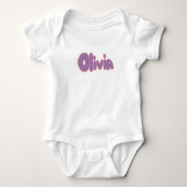 Body Para Bebê Olivia em Letras Balão