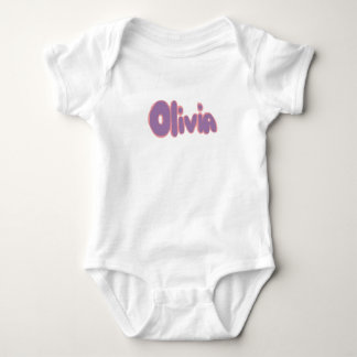 Body Para Bebê Olivia em Letras Balão
