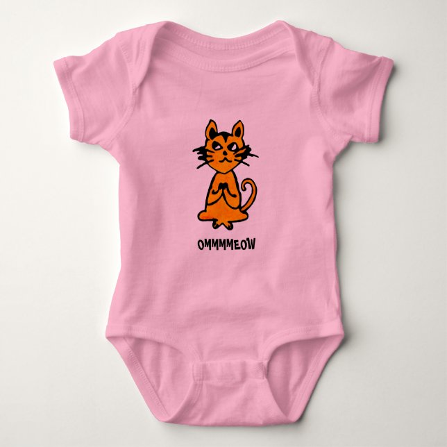Body Para Bebê Om Cat - Roupas De Ioga De Bebê (Frente)