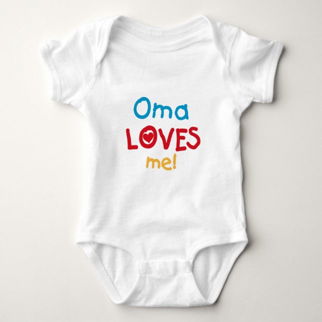 Body Para Bebê Oma ama-me T-shirts e presentes (Frente)