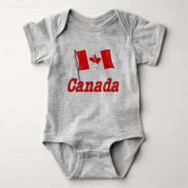 Body Para Bebê Onda de bandeira canadense