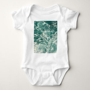 Body Para Bebê Ondas Verdes Azuis