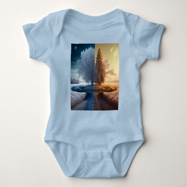 Body Para Bebê One day in winter (Frente)