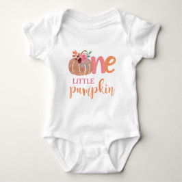 Body Para Bebê One Little Pumpkin Boho Floral 1st Bday