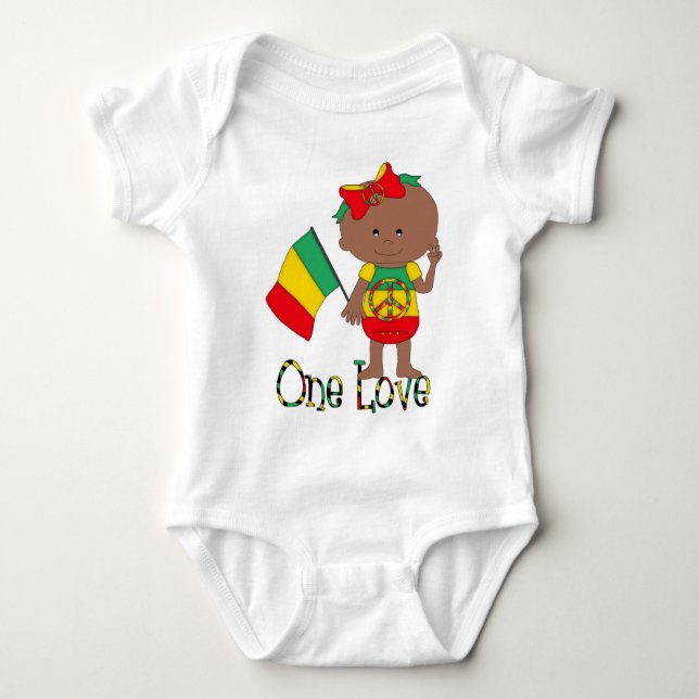 Body Para Bebê One Love Rasta Baby African American (Frente)