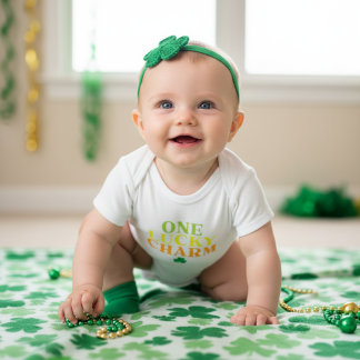 Body Para Bebê One Lucky Charm | First St. Patty's Day Gift