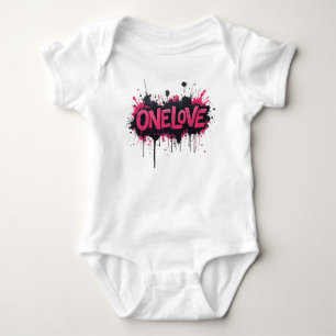 Body Para Bebê "ONELOVE" rosa quente do grafite