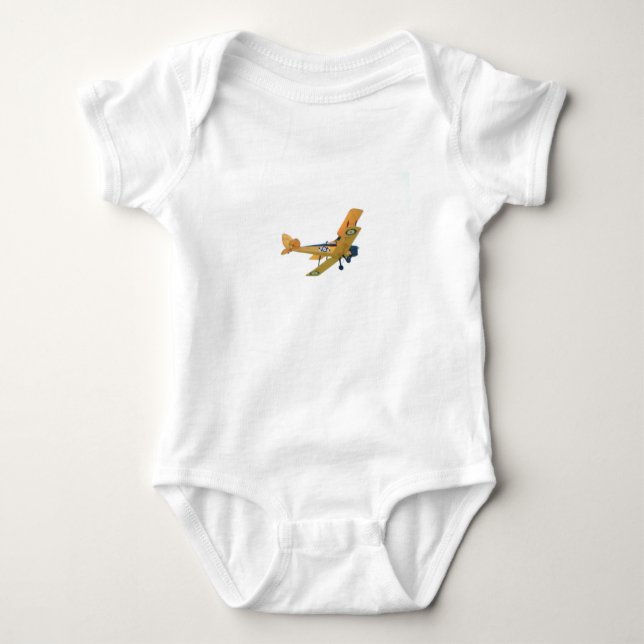 Body Para Bebê Onesy com Bi amarelo - avião, avião, avião (Frente)