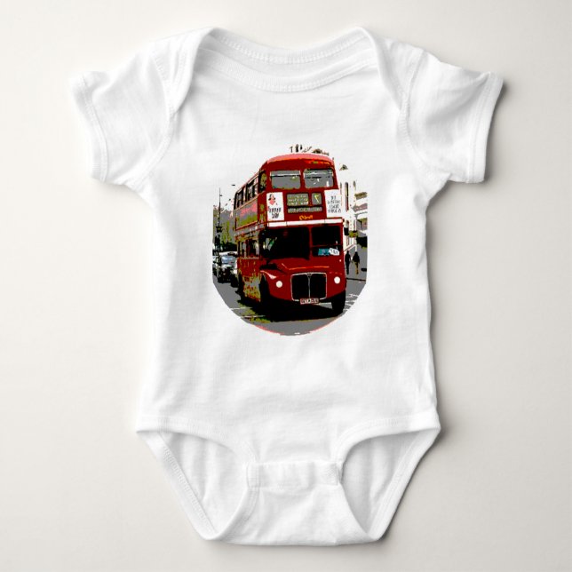 Body Para Bebê Ônibus Routemaster Red Bus de Londres (Frente)