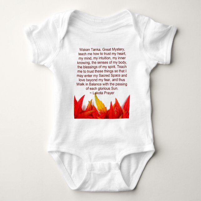 Body Para Bebê onsie da criança da oração do lakota (Frente)