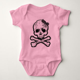Body Para Bebê onsie do crânio feminino