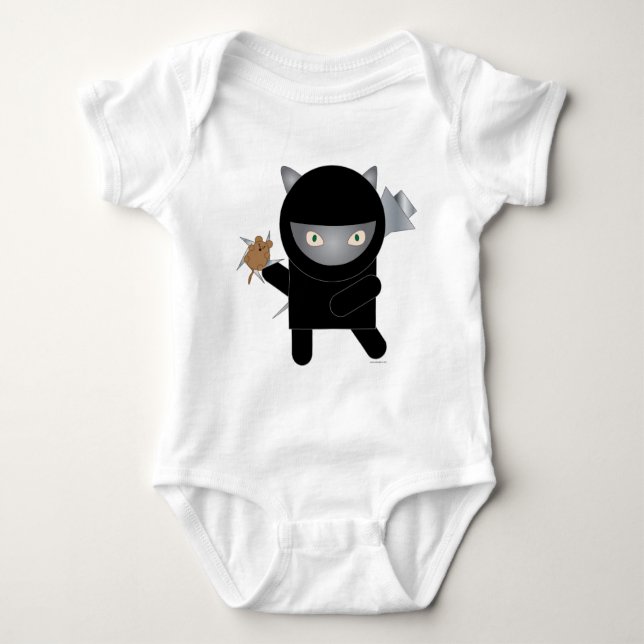Body Para Bebê onsie gatinho ninja (Frente)