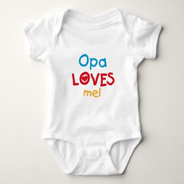 Body Para Bebê Opa me ama T-shirts e presentes (Frente)