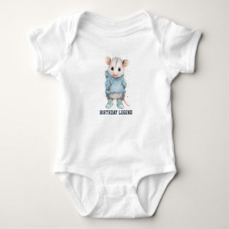 Body Para Bebê Opossum Birthday Romper • Woodland Animal Outfit