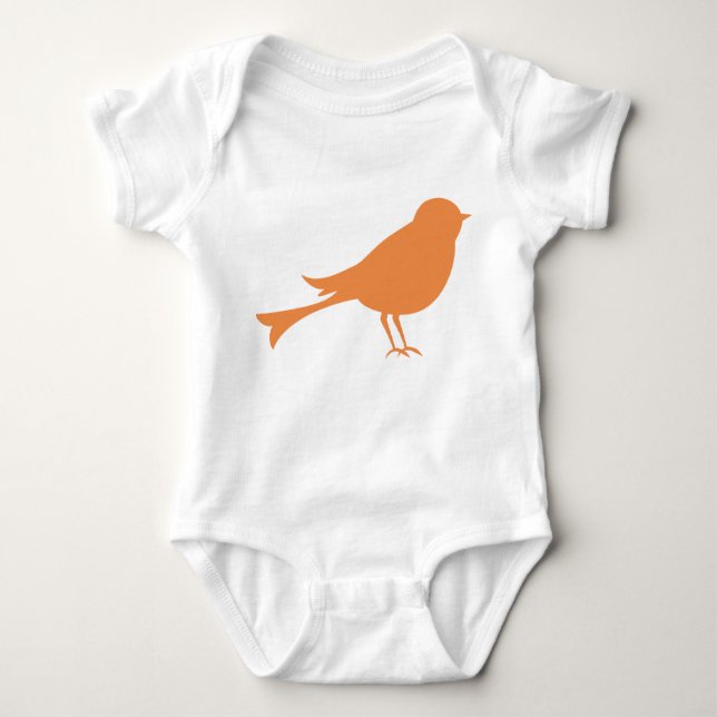Body Para Bebê Orange Bird Silhouette (Frente)