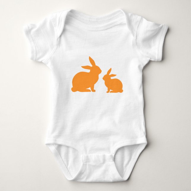 Body Para Bebê Orange Mama e Baby Bunny Baby Bonito (Frente)