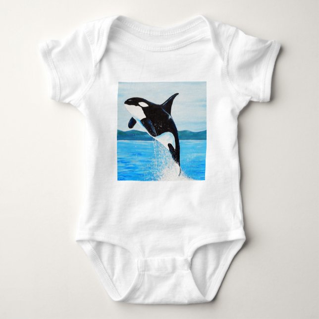 Body Para Bebê Orca Painting (Frente)
