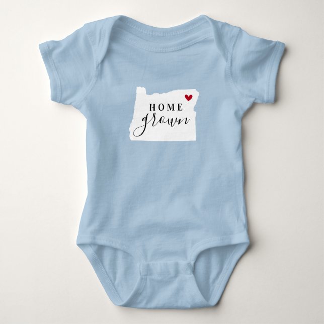 Body Para Bebê Oregon Home Grown State Tee (Frente)