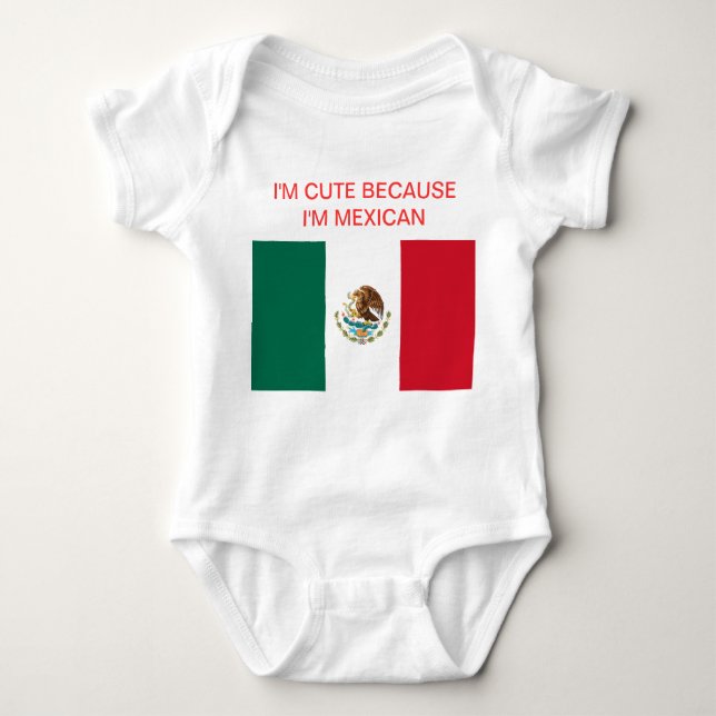 Body Para Bebê Orgulho do mexicano do bebê (Frente)