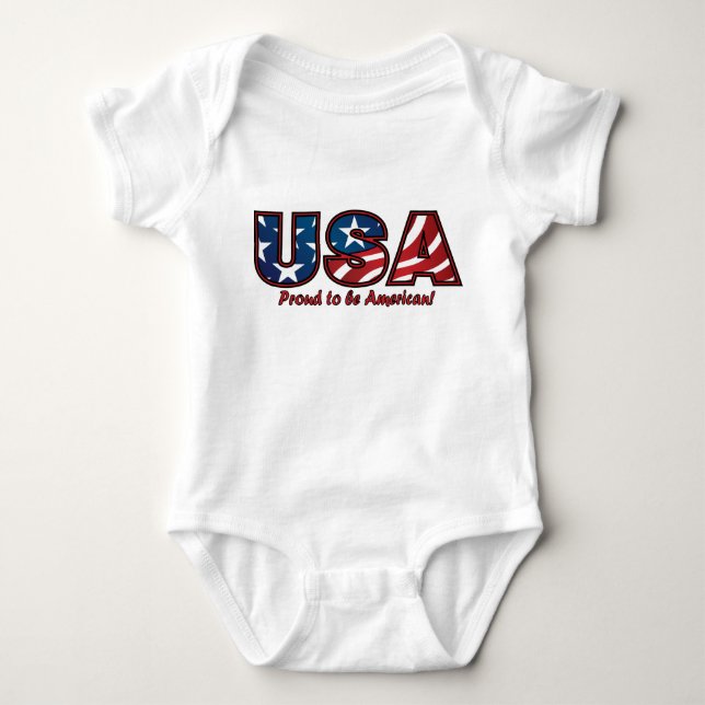 Body Para Bebê Orgulho dos EUA (Frente)