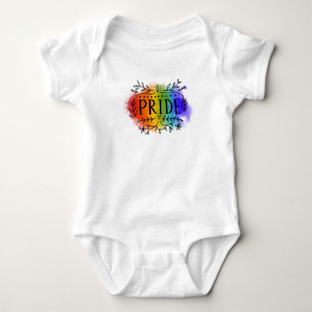Body Para Bebê Orgulho em Watercolor (Frente)