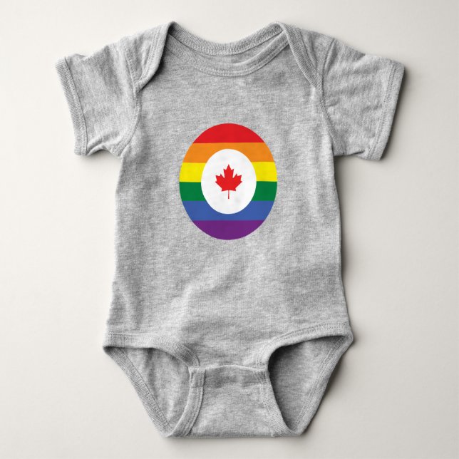 Body Para Bebê Orgulho gay do Canadá (Frente)