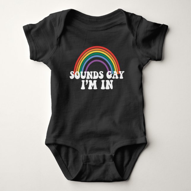 Body Para Bebê Orgulho gay LGBT Sons Gay I in Rainbow Gay (Frente)
