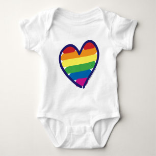 Body Para Bebê Orgulho gay Rainbow Heart