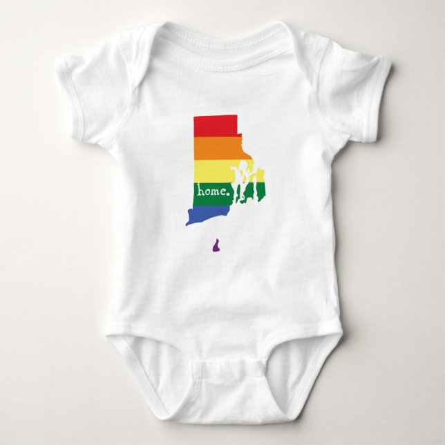 Body Para Bebê Orgulho gay| Rhode Island (Frente)