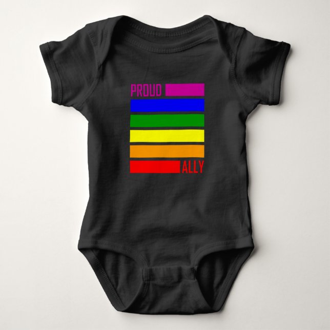 Body Para Bebê Orgulho LGBT LGBT Mês LGBTQ Arco-Íris (Frente)