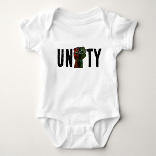 Body Para Bebê orgulho negro punho vermelho verde bandeira pan-af