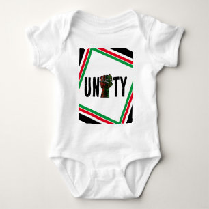 Body Para Bebê orgulho negro punho vermelho verde bandeira pan-af