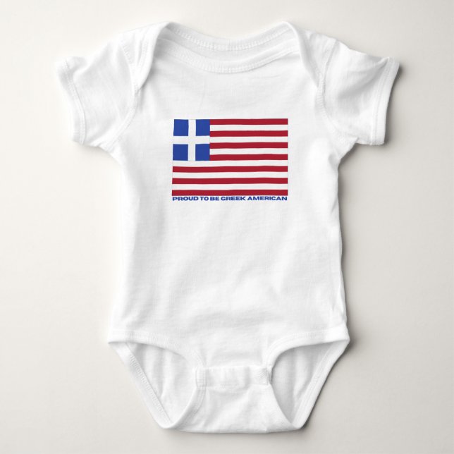 BODY PARA BEBÊ ORGULHOSO EM SER AMERICANO GREGO! (Frente)