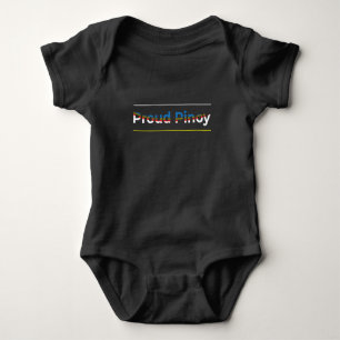 Body Para Bebê Orgulhoso Pinoy - Bandeira Filipina Geométrica Abs