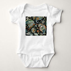 Body Para Bebê Oriental paisley: motif tradicional turco.