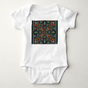 Body Para Bebê Ornamentado Paisley Bandana: Pescoço da Seda.