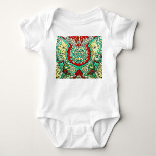 Body Para Bebê Ornamento arabesco neon: estilo 80.