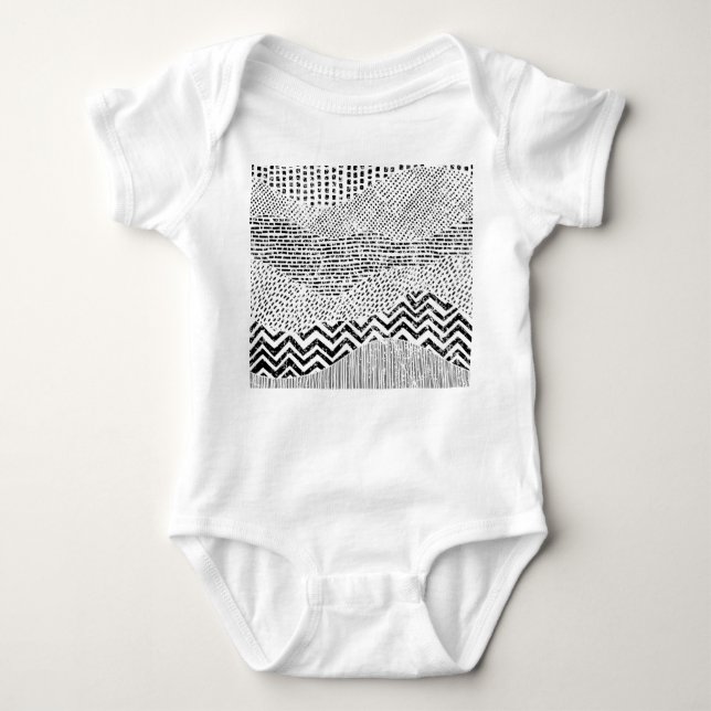 Body Para Bebê Ornamento de Colheita Branca Negra (Frente)