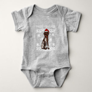 Body Para Bebê Ornamento Feliz de Natal - Ponto Curto Alemão