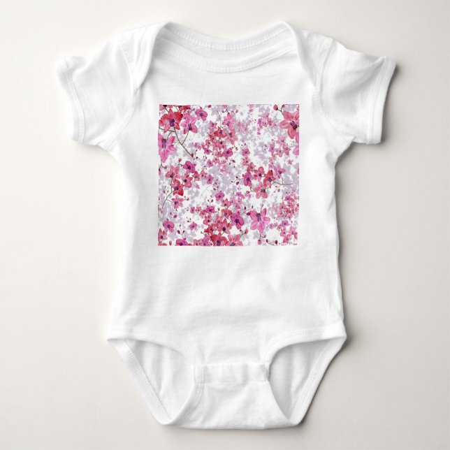 Body Para Bebê Orquídea: beleza vermelha singular. (Frente)