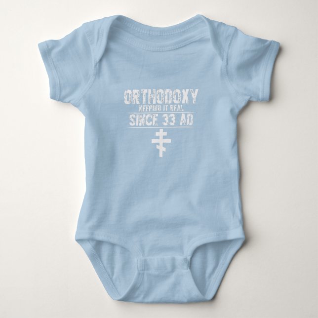 Body Para Bebê Ortodox Cross l Christian l Funny Dizendo: (Frente)