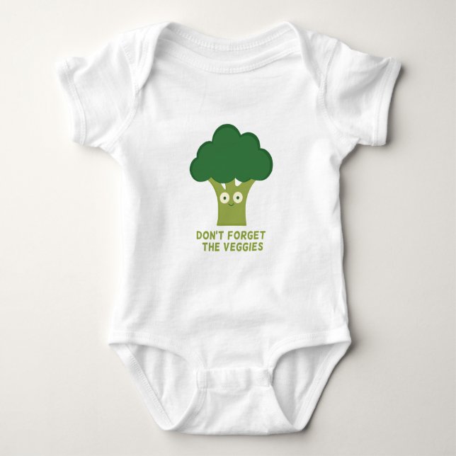 Body Para Bebê os brócolos não esquecem os vegetarianos (Frente)
