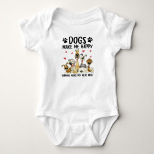 Body Para Bebê Os Cães Fazem-Me Humanos Felizes E Machucam-Me A 