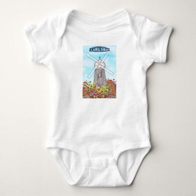 Body Para Bebê Os Campos de Flores de Carlsbad Califórnia (Frente)