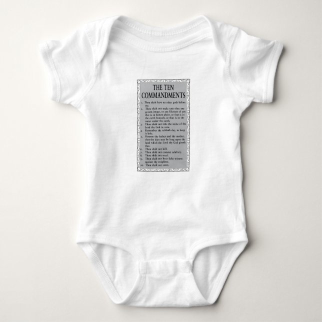 Body Para Bebê Os Dez Mandamentos Bíblia Unisex (Frente)