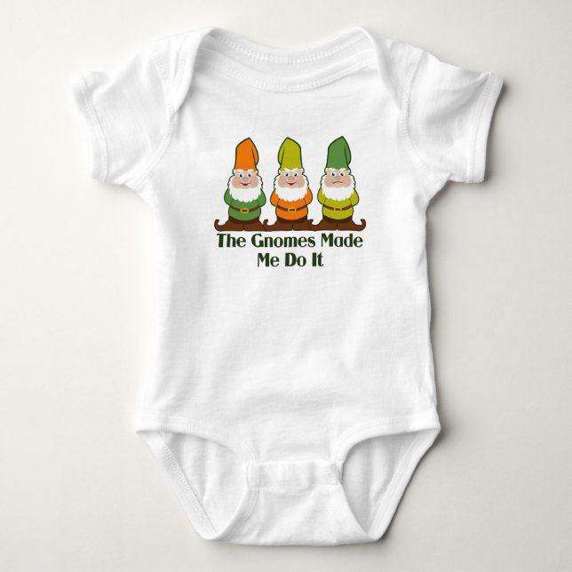 Body Para Bebê Os gnomos bonitos fizeram-me fazê-lo verde (Frente)