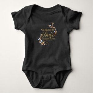 Body Para Bebê Os Planos de Deus Cumpridos em Mim Preto Azul Do