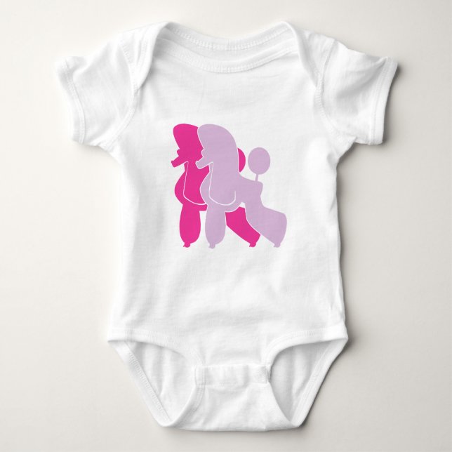 Body Para Bebê Os poodles rosa (Frente)