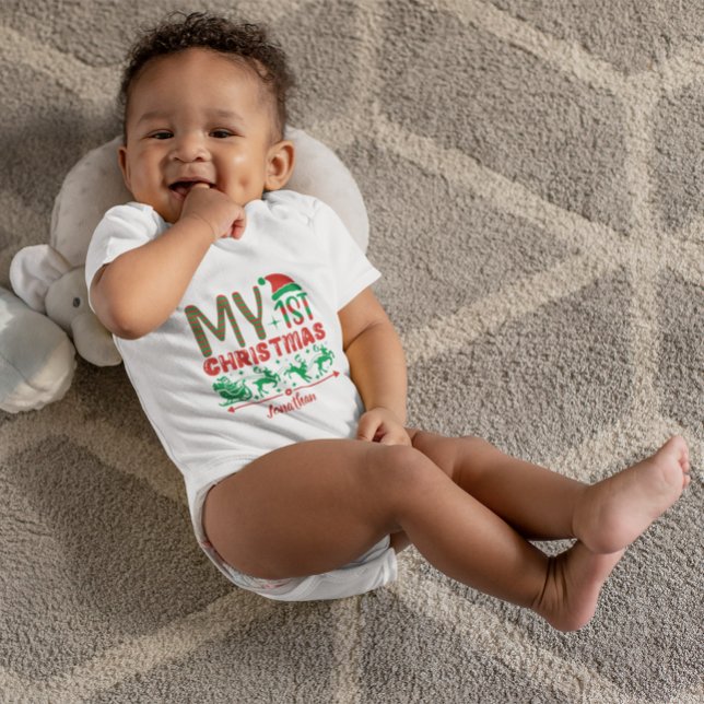 Body Para Bebê Os primeiros Papais noeis de Natal do Bebê Persona (Criador carregado)