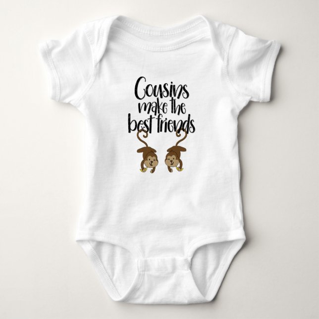Body Para Bebê Os "primos fazem Bodysuit do macaco dos melhores (Frente)